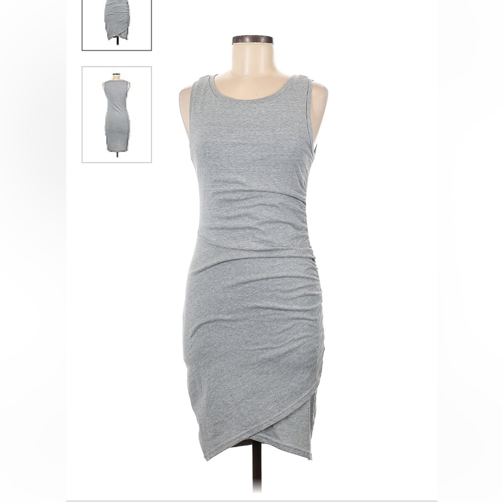 LEITH size small Gray Dress with side ruched detail. Great condition